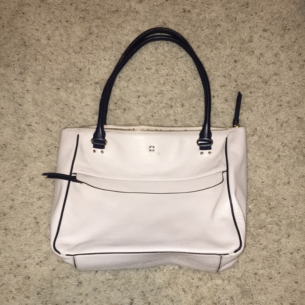 Cream and Navy Kate Spade bag